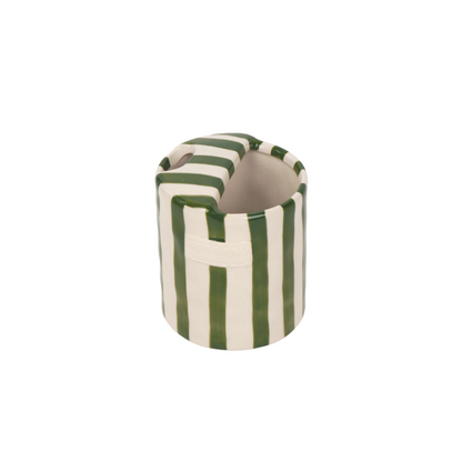 Hand-Painted Striped Art Ceramic Coffee Mugs