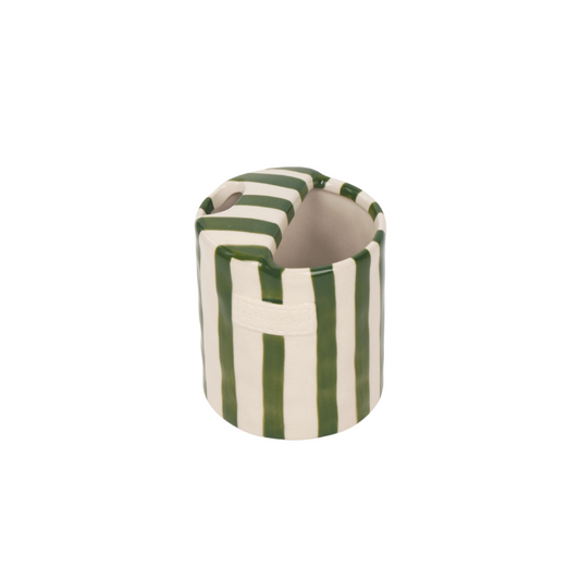 Hand-Painted Striped Art Ceramic Coffee Mugs