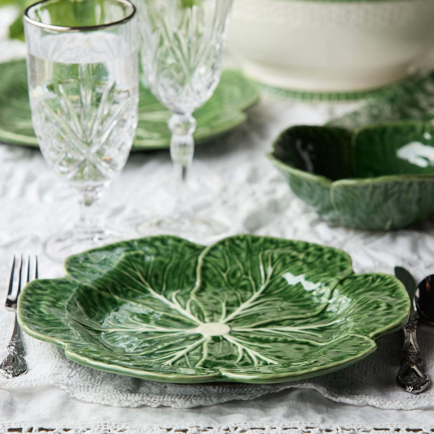 Le Jardin Green Cabbage Plates